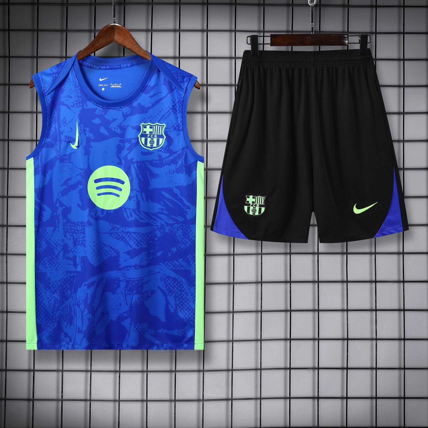 FC Barcelona - Tanktop Trainingset Neon Blauw