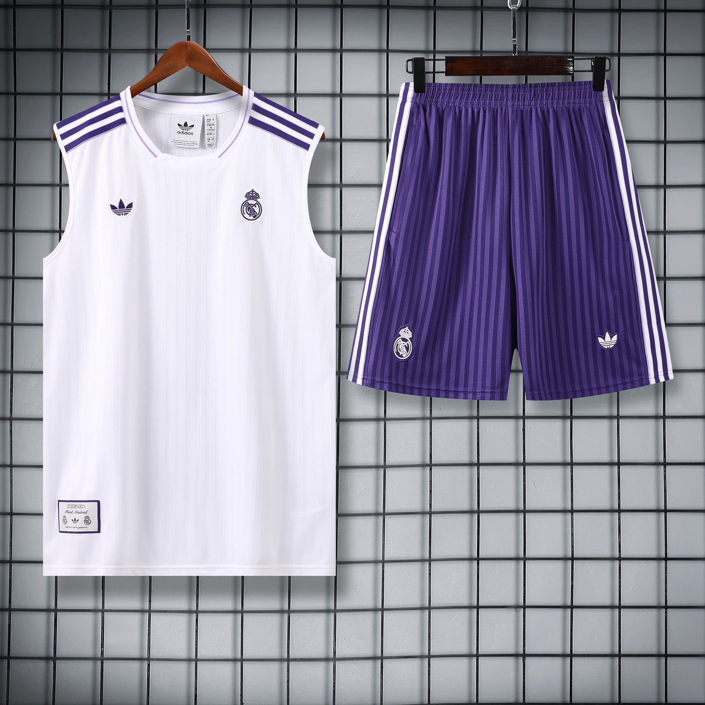 Real Madrid CF - Terrace Icons Tanktop Trainingset Wit/Paars
