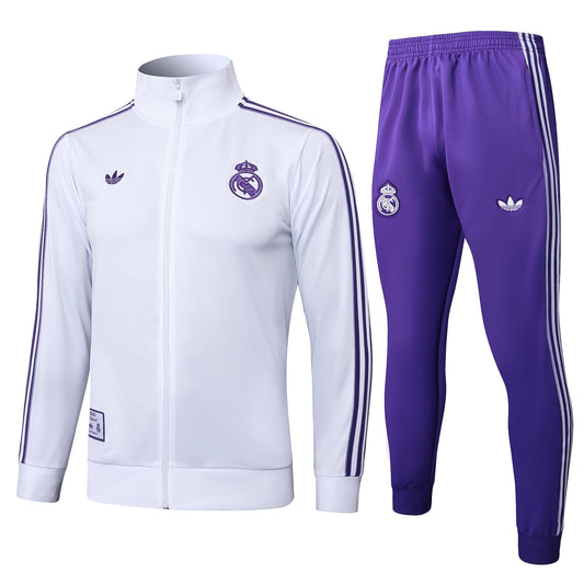 Real Madrid CF - Terrace Icons Tracksuit Wit/Paars